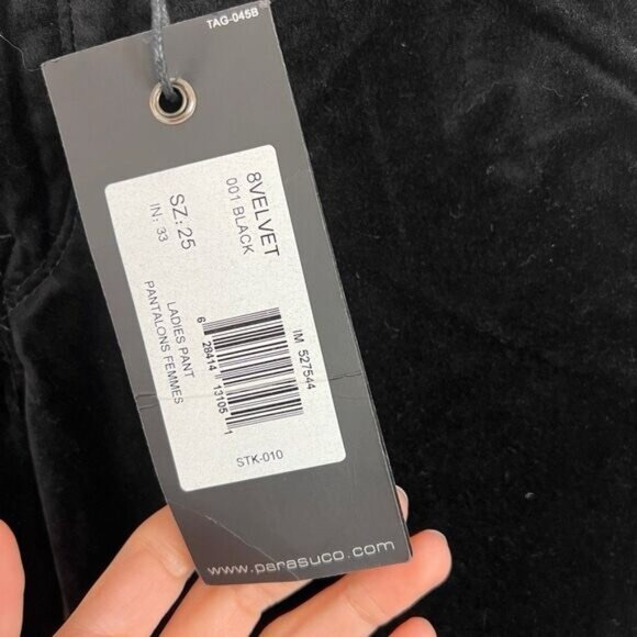 Brand New Parasuco Womens 25 Black Velvet Sofia Fit Mid Low Rise y2k Jeans - Picture 4 of 15